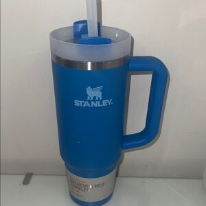 Stanley Blue Insulated Travel Mug with Handle and Straw